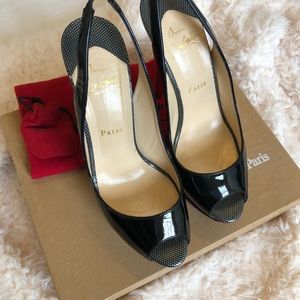 *SOLD*Christian Louboutin Lady Peep Sling 150